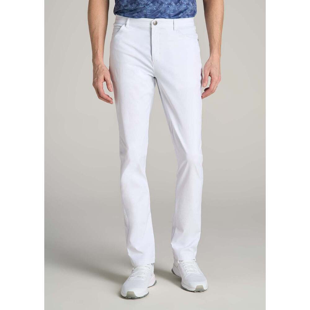 American Tall TAPERED-FIT Traveler Pants for Tall Men in White Size 3636 / 36 /
